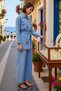 Women's Plus Size Shirt Collar Long Sleeve Denim Jacket Pants Set 100% Cotton Casual Comfortable Modern - 2