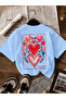 Women's Summer Heart Printed Oversized T-Shirt - 2