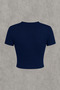 Women's Navy Blue Sweet Cherry Printed Crew Neck Slim Crop Tshirt - 3