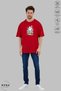 Unisex Crew Neck Snoopy Painting Printed Cotton Oversize Short Sleeve T-Shirt - 2