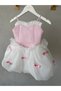 Shedress Powder Pink and White Tutu Girls' Dress with Bow - Custom Design and Puffy Skirt - 4