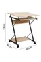 Anhalt Set Of 2 Of Desk And Study Chair |Computer Table|Wood and Metal L60xW48xH73cm-Light Oak/Grey - 7