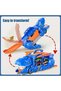 Transformed Dinosaur Truck Toy with Diecast Racing Cars for Kids 3-6, Dino Transport Car with Wings and Handle - 4
