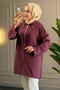 6406 - Comfortable Zippered Pocket Hooded Long Cap with Hood Detail - 5