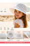 Girl's Straw Beach Hat Summer Sunscreen Wide Brim White Hat