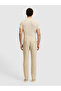 Beige Slim Fit Elastic Waist 100% Linen Trousers 50327868-Vr011 - 5