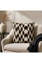 Modern Retro Patterned Decorative Throw Pillow Cover Black Cream Orange