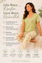 52806-26 Women's Cotton Short Sleeve Pajamas Set Floral Patterned Long Pants Lace Collar Comfortable Home Wear - 6