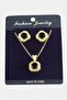 Zengemtr Square Zircon Stone (220415) Set Necklace-Black - 2