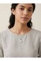 316L Steel Chain Silver Color Zircon Stone Planet Moon Star Model Women's Necklace - 2