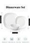34 Pcs Opal ware Dinner set 8 x Dinner plate 8 x Dessert Plate 8 x Soup plate 8 x Bowl 1 x Serving Bowl 1 x Serving Plate - 3