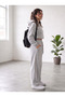 2-Piece Women's Sweatpants (Black & Gray) Oversize Baggy Sweatpants Wide Leg Hijab Set - 5