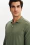 Ar-Ma Men's Polo Collar Sweatshirt, Unprinted, Basic Collar, Zippered, Slim Fit, Double-Sided Interlock K30554 - 2