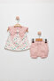 Seasonal Baby Girl Bow Detailed Top and Bottom Set - 2