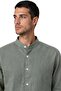 Ar-Ma Men's Linen Shirt Basic Unprinted Button Closure Without Pockets Long Sleeve Judge Collar Shirt Woven Ku - 2