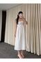 White Dress with Elastic Straps - Y223100 - 3