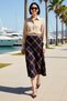 Women's Plus Size Plaid Stone Woven Midi Skirt a Line Cut Flannel Fabric Elegant Casual Comfortable Modern - 3