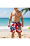 Boy's Character Printed Lace-Up Sea and Pool Shorts with Netting Inside