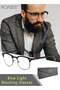 Retro Semi Rimless Blue Light Blocking Glasses Blue Light Filter Computer Reading Gaming TV Phones Square Eyeglasses Fashion Anti Eyestrain Headache Eyewear for Men Women Black