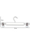 8 Pieces of Stainless Steel Hangers with White Latches, Skirt and Trouser Hangers 37 cm