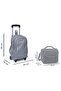 Primary School Trolley Bag and Lunch Set - Boy's - Blue Green Stripe Patterned - 4
