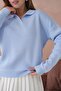 Women's Polo Neck Soft Textured Knitwear Sweater - 2