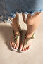 Velia Ethnic Stone Detailed Orthopedic Sole Comfortable Women's Sandals