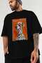 For Dog Lovers 2 Front Dog Print Black Oversize T-Shirt 100% Cotton Unisex Dog Lover Premium Design - 3