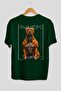 For Dog Lovers 14 Green Oversize T-Shirt with Dog Print on the Back 100% Cotton Unisex Dog Lover Premium Design