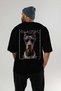 For Dog Lovers 12 Black Oversize T-Shirt with Dog Print on the Back 100% Cotton Unisex Dog Lover Premium Design - 5
