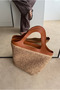 Women's woven bag camel woven