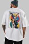For Dog Lovers 56 Back Dog Print White Oversize T-Shirt 100% Cotton Unisex Dog Lover Premium Design - 5