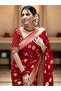 Red Banarasi Soft Silk Saree - MAF3124 | Red - 4