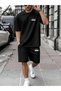 Men's Oversize Paris Printed Shorts T-Shirt Set Comfortable Fit Summer Combination - 2