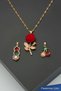 Gold Stainless Steel Women's Necklace Set with Interchangeable Pendant Charms - 2