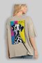 For Dog Lovers 58 Back Dog Print Beige Oversize T-Shirt 100% Cotton Unisex Dog Lover Premium Design - 3