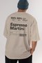 Espresso Martini Oversize Back Printed Beige T-Shirt 100% Cotton Streetwear Premium Comfortable Fit - 6