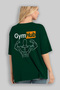 Gym Hub Oversize Back Printed Green T-Shirt 100% Cotton Streetwear Premium Comfortable Fit - 4