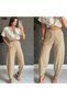 Women's High Waist Wide Leg Crepe Fabric Stylish Trousers - 3