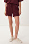 Modal Oversize T-Shirt Shorts Set Lub0379 Mürdüm - 6