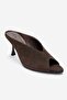 Pelina Brown Suede Women's Thin Heeled Slippers - 3