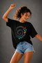 Musical Notes Printed Crew Neck Unisex Oversize T-Shirt – Colorful Note-Themed Cotton T-Shirt