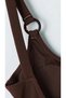 Brown Women's Swimsuit with Removable Pads and Ring Detail - 4