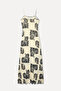 Women's Ecru Embroidered A-Line Midi Dress - 3