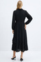 Long Sleeve Tie-Waist Skirted Regular Midi Dress - 3