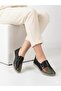 Women's Black Genuine Leather Orthopedic Soft Sole Casual Shoes