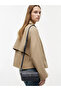 Women's Detachable Cross Strap Th Monogram Textured Navy Blue Shoulder Bag - 2