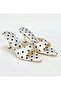 White Polka Dot Satin Women's Heeled Slippers