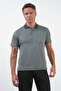 Navy Blue-Green Self-Patterned Polo Collar Short Sleeve Pocket Comfort Fit Cotton T-Shirt 1011260152 - 3