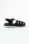 Avenor Women's Buckle Detailed Genuine Leather Sandals Black Suede